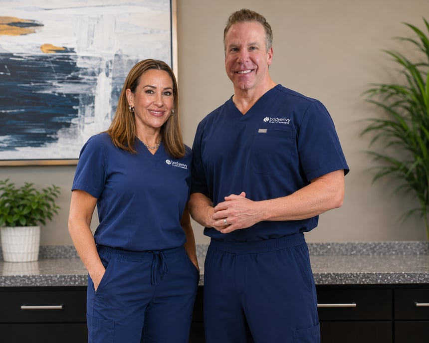 Helena and Jim Kucik, owners of Bodenvy, with the clinic team